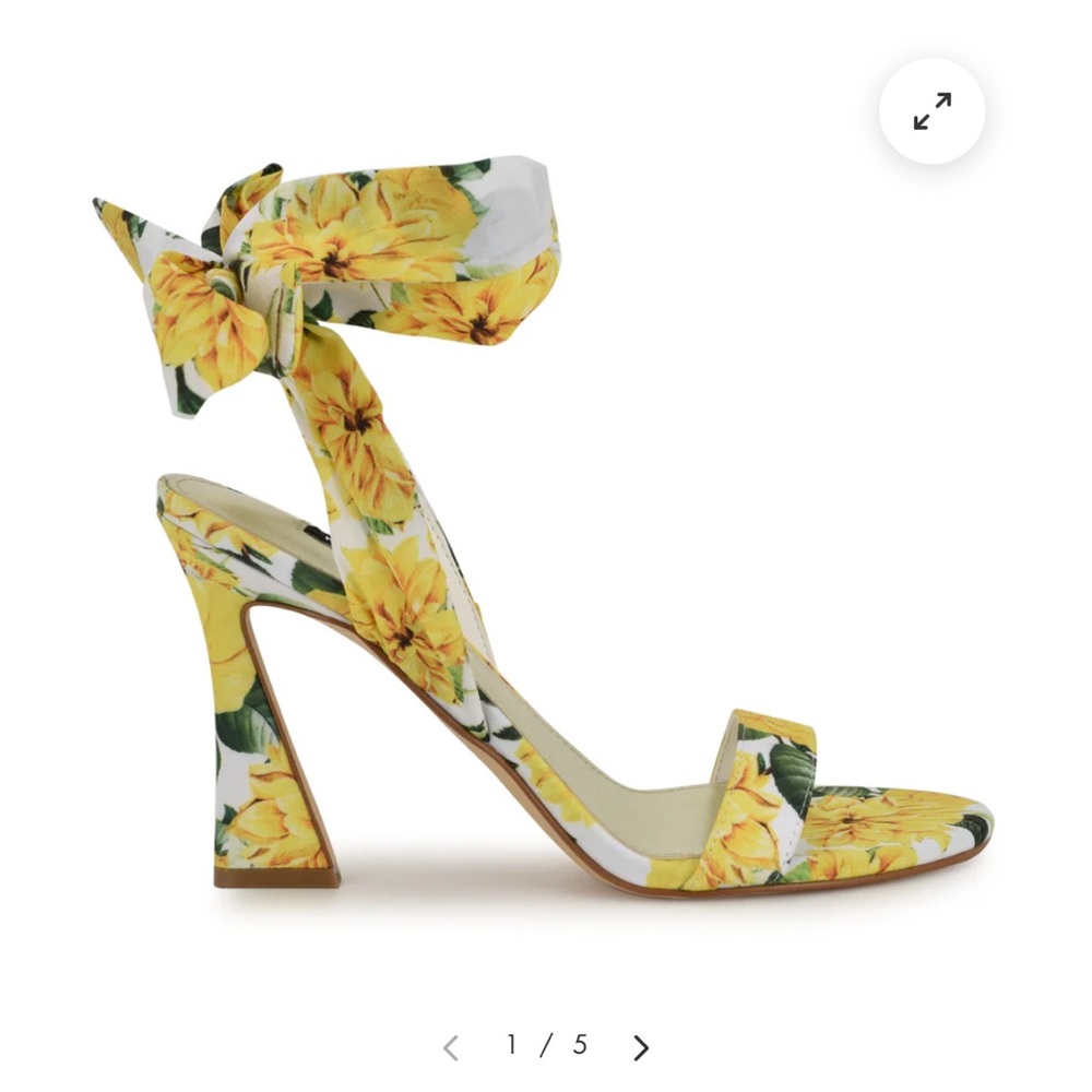 Nine West Yellow Floral Heels